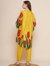 Women's Couture Yellow & Green Printed Kurta Set