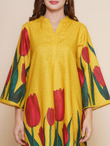 Women's Couture Yellow & Green Printed Kurta Set