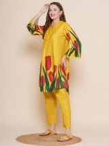 Women's Couture Yellow & Green Printed Kurta Set