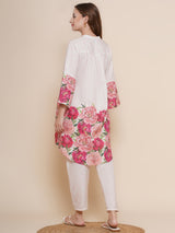 Women's Couture Pink & Multi Print Kurta Set