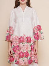 Women's Couture Pink & Multi Print Kurta Set