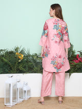 Women's Couture Pink & Multi Printed Kurta Set