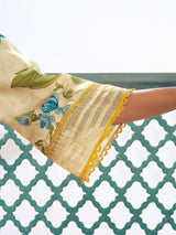 Women's Couture Beige Multi Blue Yellow Floral Printed Kurta Set