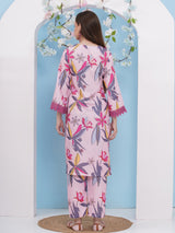 Women's Couture Pink With Multi Colour Floral Printed Kurta Set