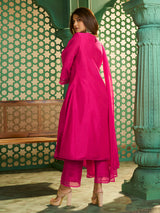 Women's Pink Embroidered Kurta Set
