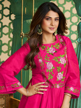 Women's Pink Embroidered Kurta Set
