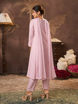 Women's Peach Embroidered Kurta Set