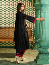Women's Black Embroidered Kurta Set