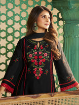 Women's Black Embroidered Kurta Set