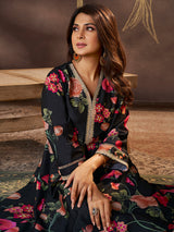 Women's Black Print Kurta Set