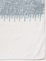 Women's Georgette White Embellished Designer Saree with Blouse Piece