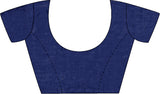 Women's Georgette Navy Embellished Designer Saree with Blouse Piece