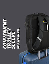 Unisex Black Work Solid Laptop Backpack
