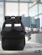 Unisex Black Work Backpack Solid Laptop Backpack