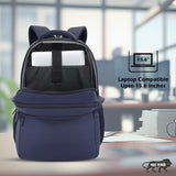 Unisex Navy Blue Work Backpack Solid Laptop Backpack