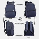 Unisex Navy Blue Work Backpack Solid Laptop Backpack