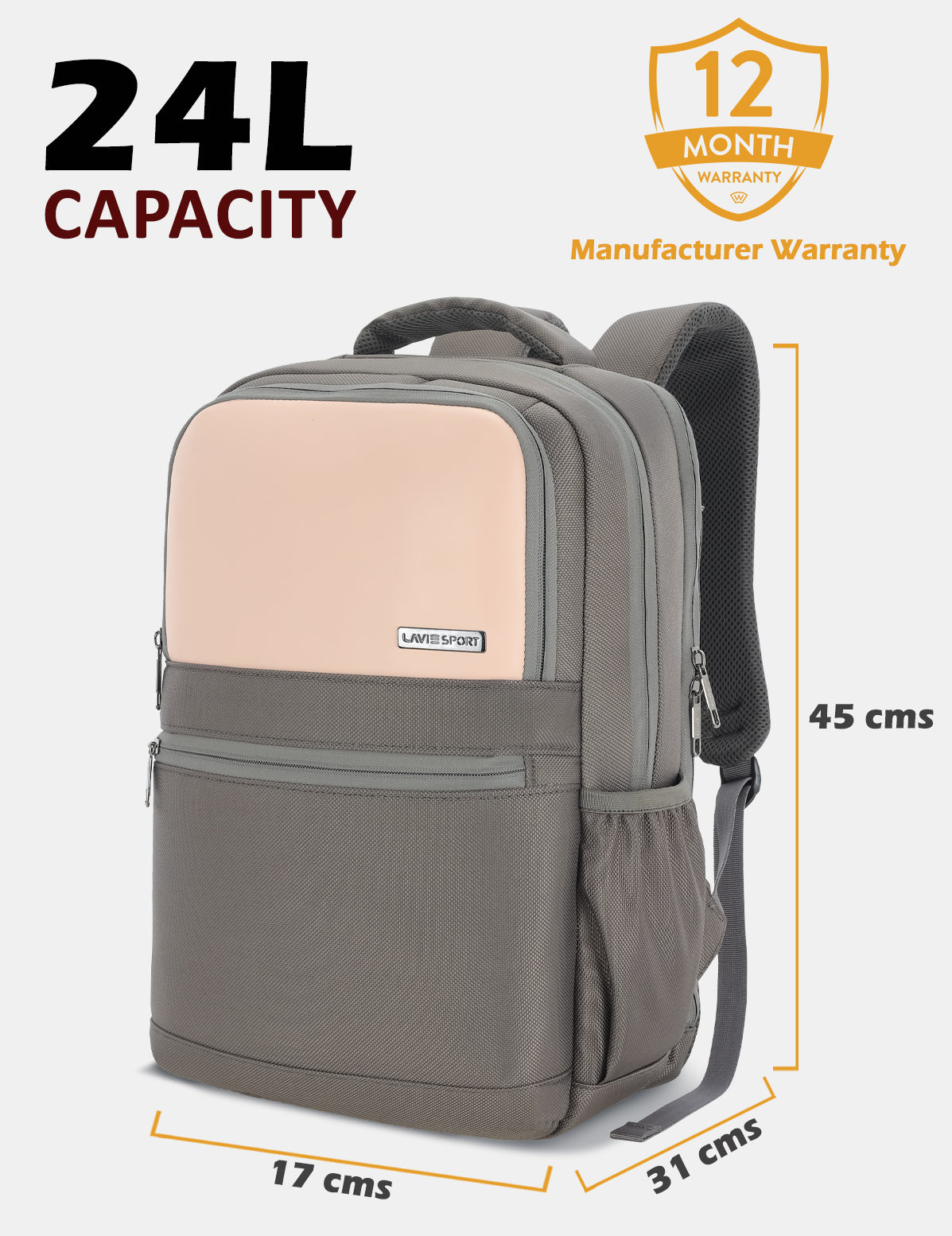 Women's Pink Work Solid Laptop Backpack