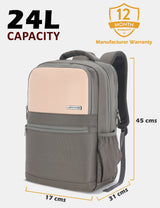 Women's Pink Work Solid Laptop Backpack