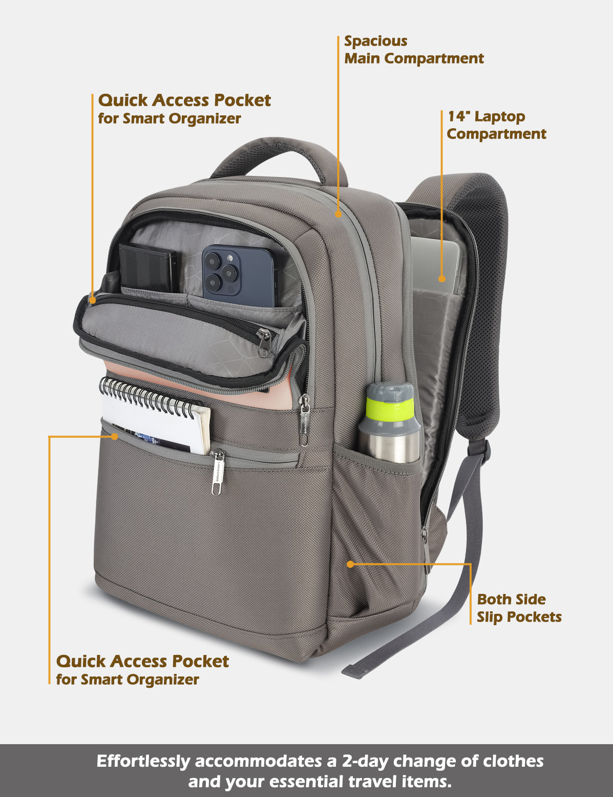Women's Pink Work Solid Laptop Backpack