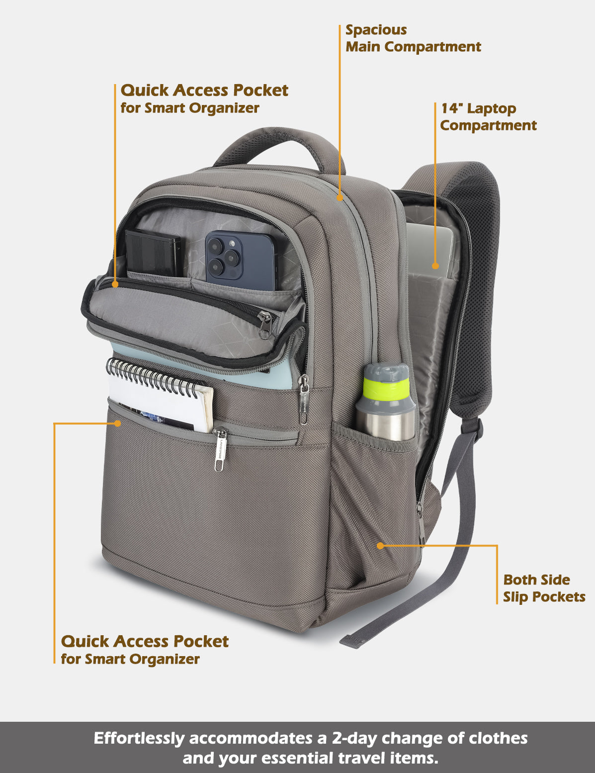 Unisex Blue Work Solid Laptop Backpack