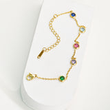 Women's Gold Multi Crystal Charm Bracelet Waterproof & Anti-Tarnish