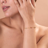 Women's Gold Multi Crystal Charm Bracelet Waterproof & Anti-Tarnish