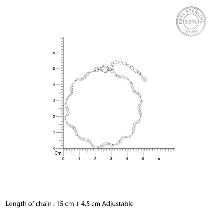 Women's Silver Graceful Waves Bracelet