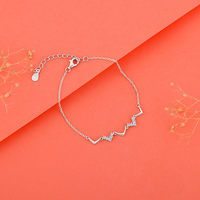 Women's Silver Meandering Bracelet