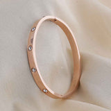 Women's Gold Crystal Love Bangle Bracelet Waterproof & Anti-Tarnish