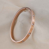 Women's Gold Crystal Love Bangle Bracelet Waterproof & Anti-Tarnish