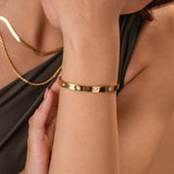 Women's Gold Crystal Love Bangle Bracelet Waterproof & Anti-Tarnish