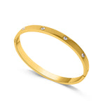 Women's Gold Crystal Love Bangle Bracelet Waterproof & Anti-Tarnish