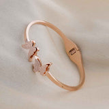 Women's Gold Butterfly Charm Cuff Bracelet Waterproof & Anti-Tarnish