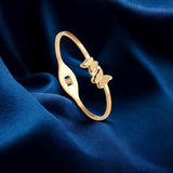Women's Gold Butterfly Charm Cuff Bracelet Waterproof & Anti-Tarnish