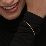 Women's Gold Round Wire Bangle Bracelet Waterproof & Anti-Tarnish