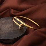 Women's Gold Nail Bangle Bracelet Waterproof & Anti-Tarnish