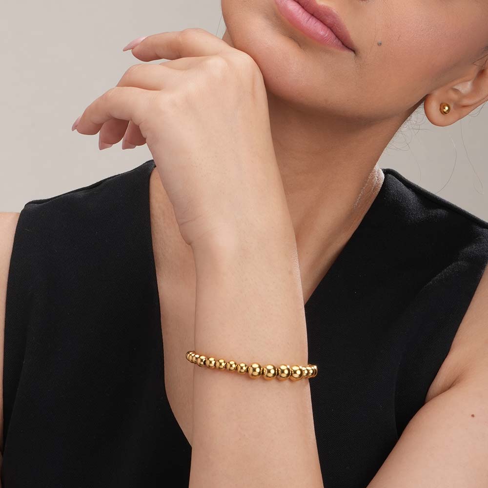 Women's Gold Beaded Bracelet Waterproof & Anti-Tarnish
