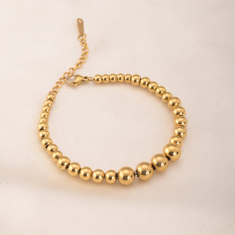 Women's Gold Beaded Bracelet Waterproof & Anti-Tarnish