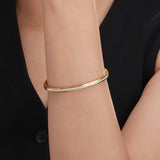 Women's Gold Sparkling Line Bangle Bracelet Waterproof & Anti-Tarnish