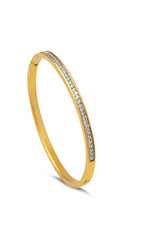 Women's Gold Sparkling Line Bangle Bracelet Waterproof & Anti-Tarnish