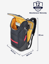 Unisex Black Work Solid Laptop Backpack