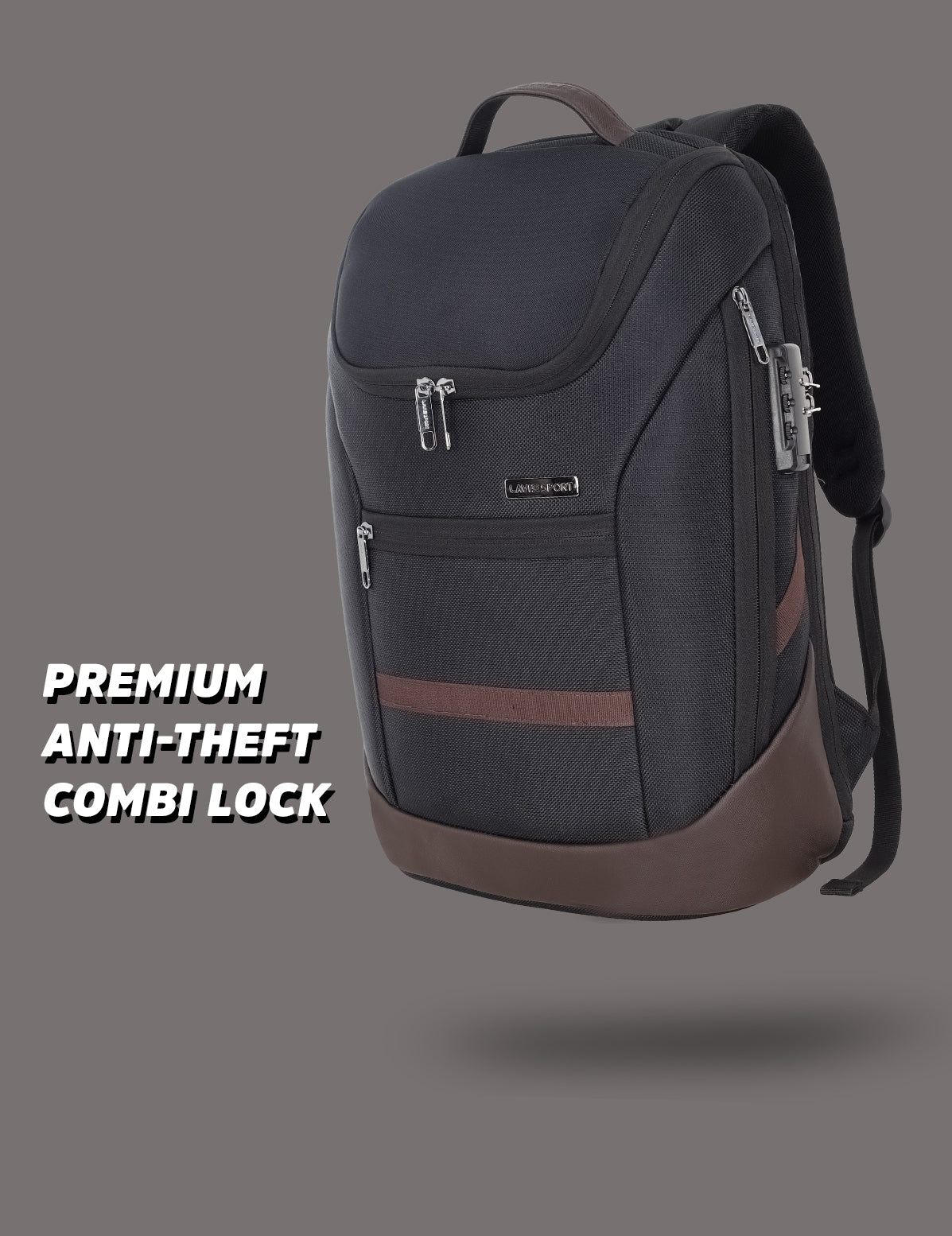 Unisex Brown Work Solid Laptop Backpack