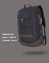 Unisex Brown Work Solid Laptop Backpack