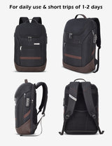 Unisex Brown Work Solid Laptop Backpack