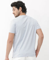 Men's Grey Casual Regular Fit Printed Half Sleeves Tshirt