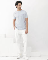 Men's Grey Casual Regular Fit Printed Half Sleeves Tshirt