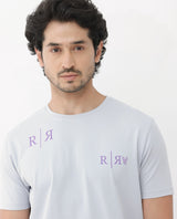 Men's Grey Casual Regular Fit Printed Half Sleeves Tshirt