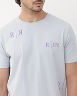 Men's Grey Casual Regular Fit Printed Half Sleeves Tshirt