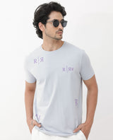 Men's Grey Casual Regular Fit Printed Half Sleeves Tshirt