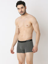 Men's Black Mid-Rise Printed Trunk